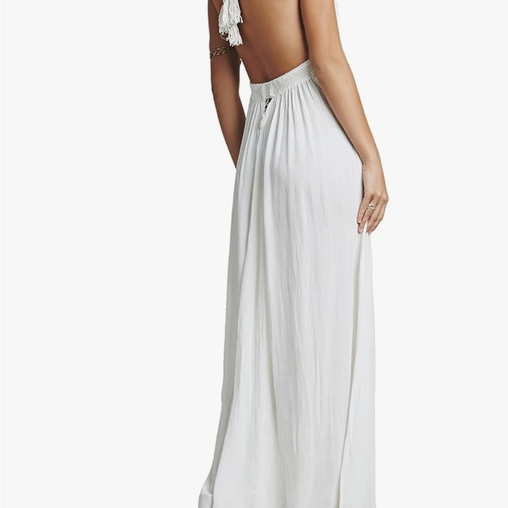 Elegant White Maxi Sun Beach Dress, Small, Lightweight - Picture 2 of 9